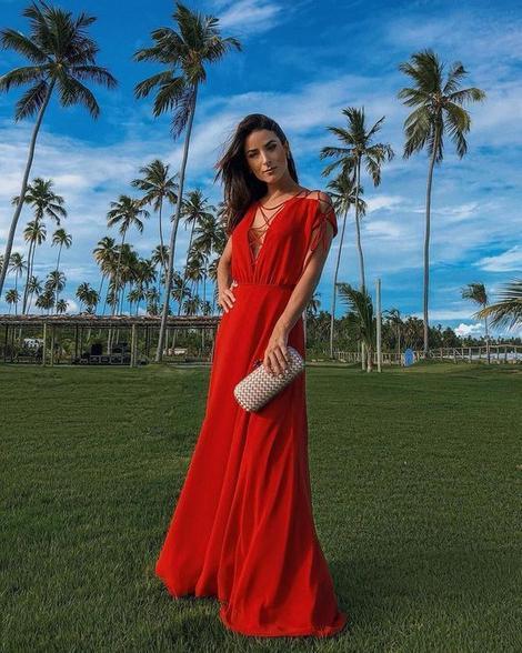 Unique red chiffon prom dress cg19790