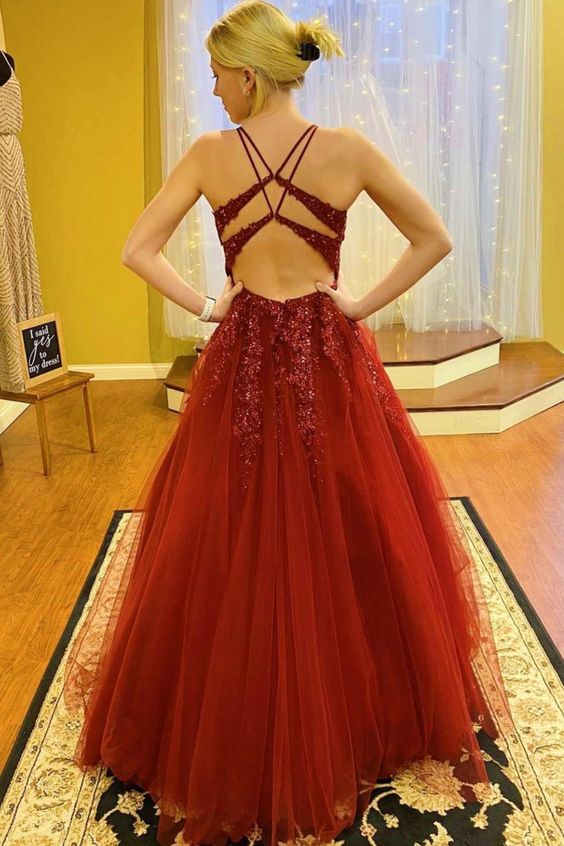 Elegant Cross Back Red Long Formal Dress long prom dress cg19983