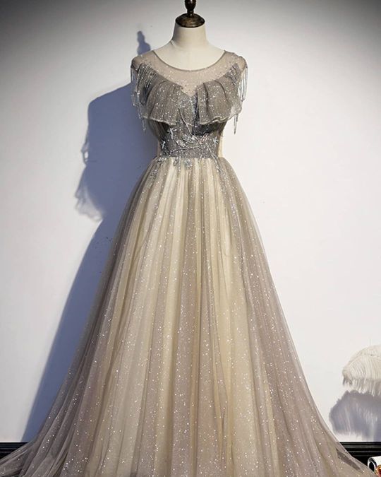 A line sequins long ball gown dress formal dress Prom Dress cg20149