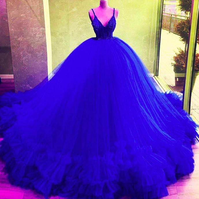 ball gown prom dresses royal blue tiered royal blue evening dresses puffy party dress cg20166