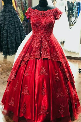 Ball Gown Red Prom Gowns Floor Length Prom Dress cg20175