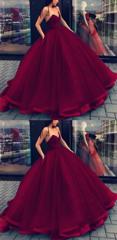 Burgundy Ball Gowns Prom Dresses ,Sweetheart Organza Prom Dress,Long Party Dress,Layered Quinceanera Dress For Sweet 16 cg20213