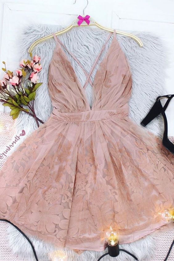 Blush Homecoming Dress Short, Homecoming Dance Dress cg20358