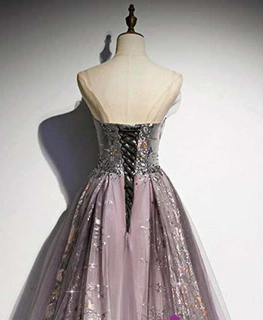 Tulle Sequins Sweetheart Beading Prom Dress cg20626