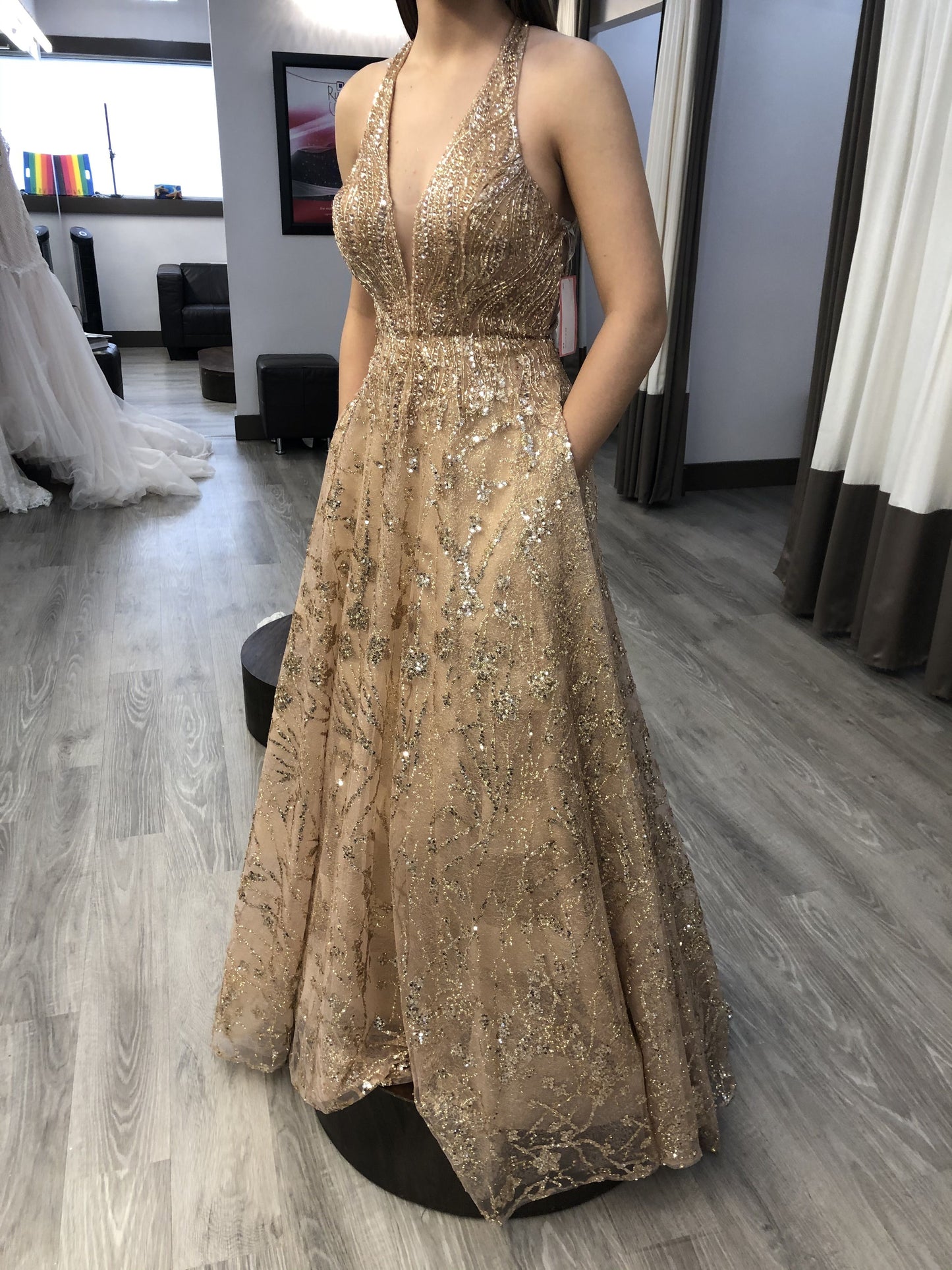 A-line long formal dress prom dress cg20722