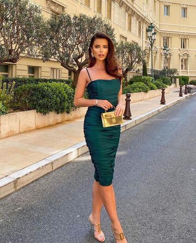 Charming Sheath Spaghetti Straps Green Knee Length Homecoming Dress cg20944