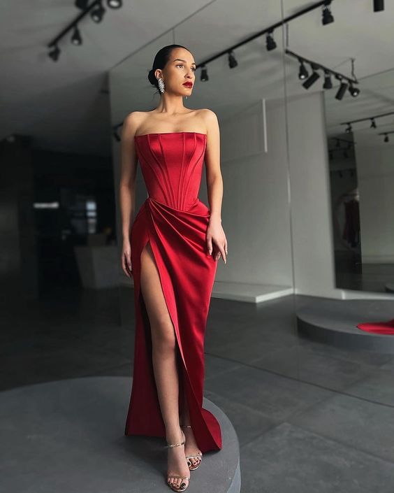 Unique Red Long Senior Prom Dress, Prom Gown cg20989