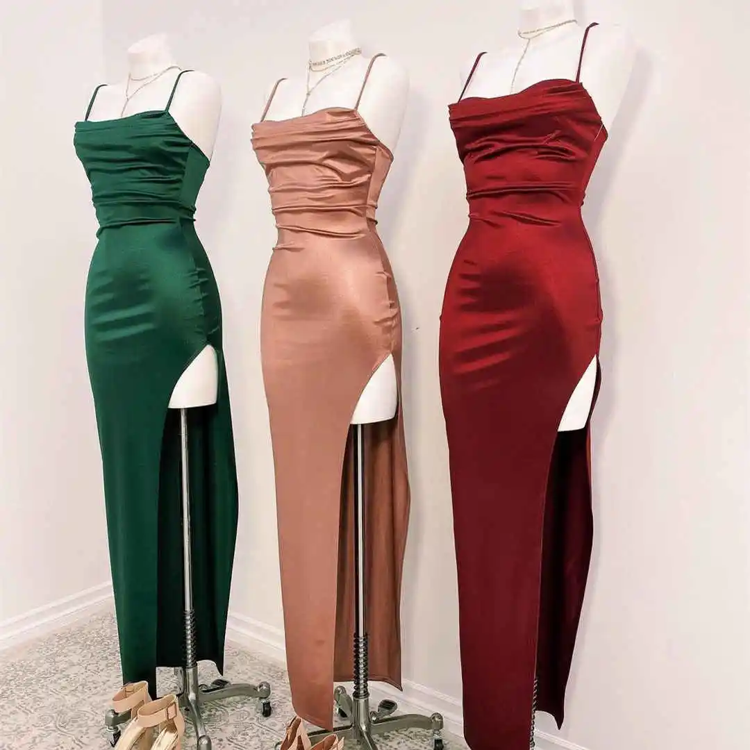 Straps Long Prom Dress with Slit cg21012