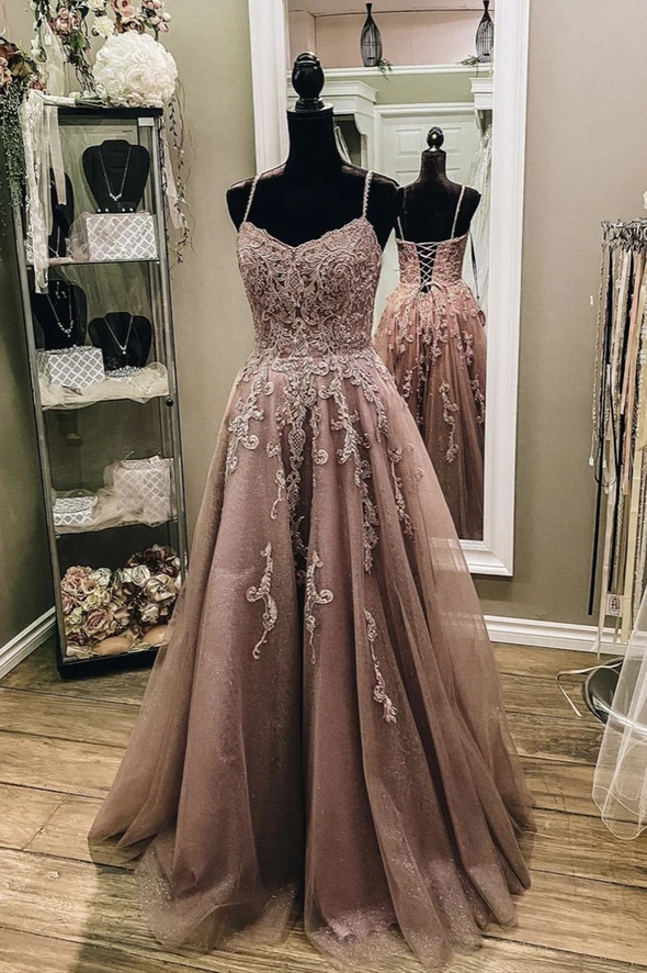 Stylish lace long A line prom dress evening dress cg21024