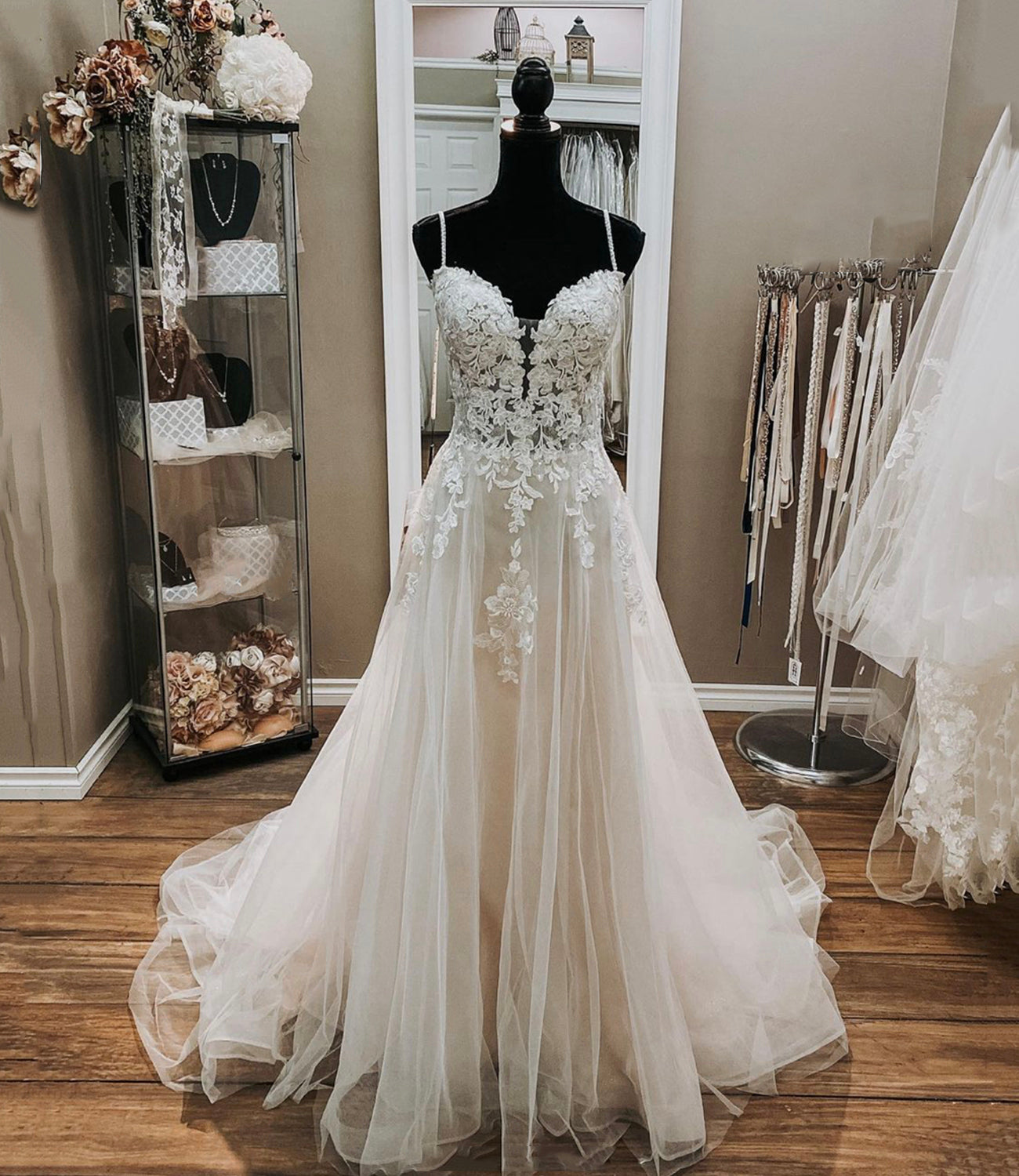 CUTE LACE LONG A LINE PROM DRESS EVENING DRESS cg21038