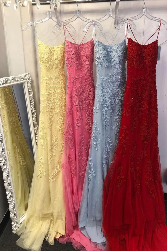 elegant red lace appliques prom dress long mermaid dress 2021 cg21069