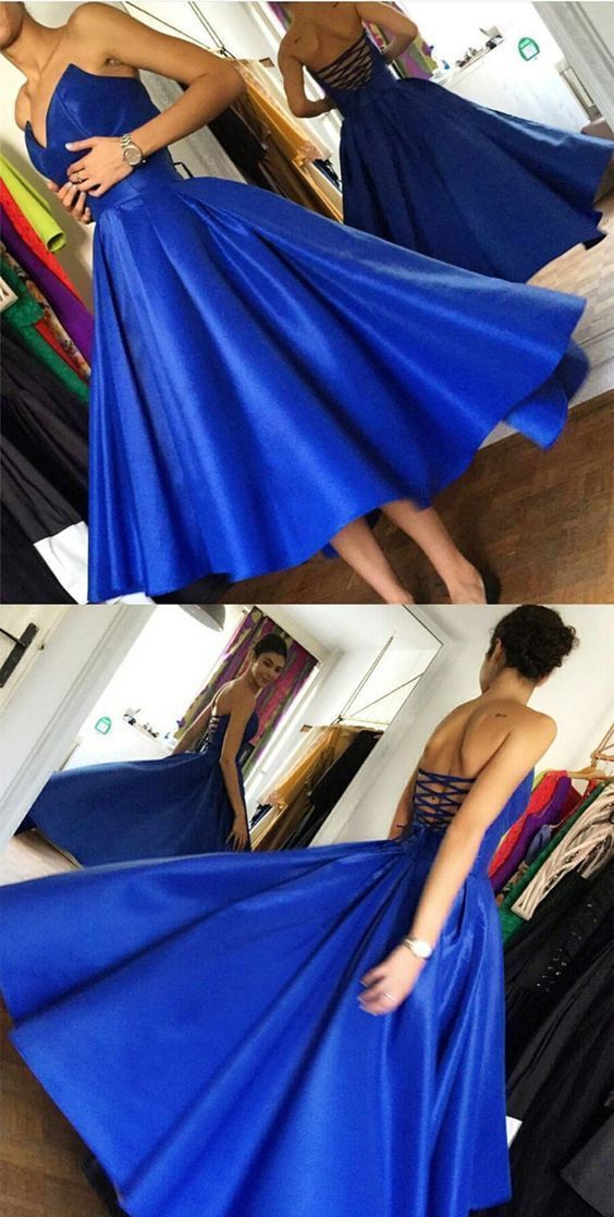 royal blue prom dress,knee-length prom dress,royal blue cocktail dress cg21183