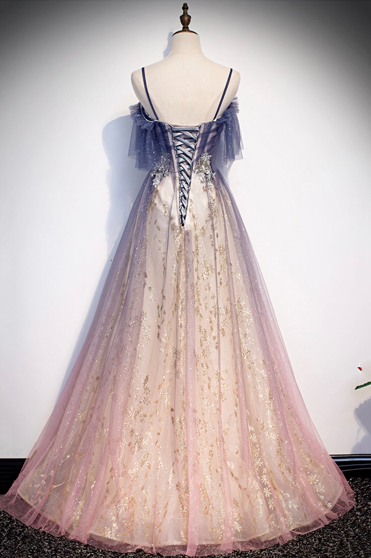 Süßes langes A-Linien-Ballkleid aus Tüll, cg21360