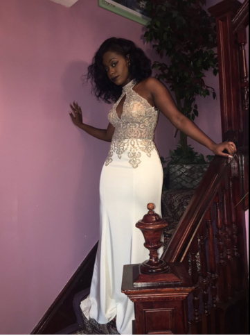 Appliques Prom Dress,Halter Prom Dress, Satin Prom dress,Evening Dress cg21363