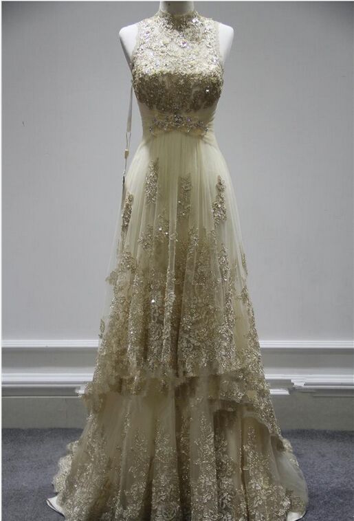 A-line Lace Beading Appliques Elegant Long Evening prom Dresses cg21503