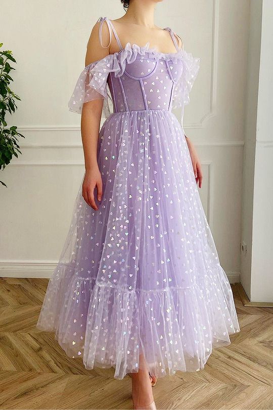 Purple Tulle Boho Prom Dresses Long Gown cg21554