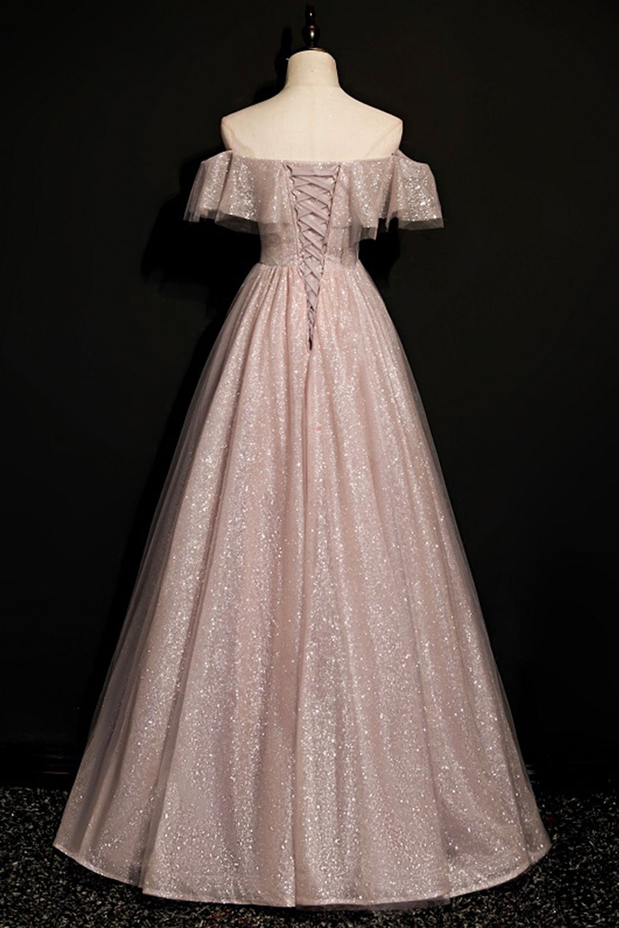 SHINY TULLE SEQUINS LONG A LINE PROM DRESS EVENING DRESS cg21557