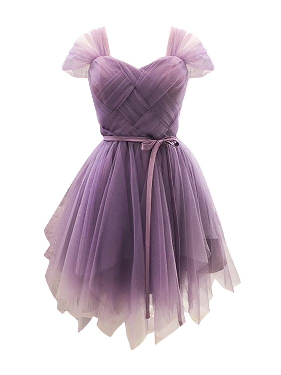 Purple Sweetheart Stretch Back Tulle Homecoming Dress cg2176