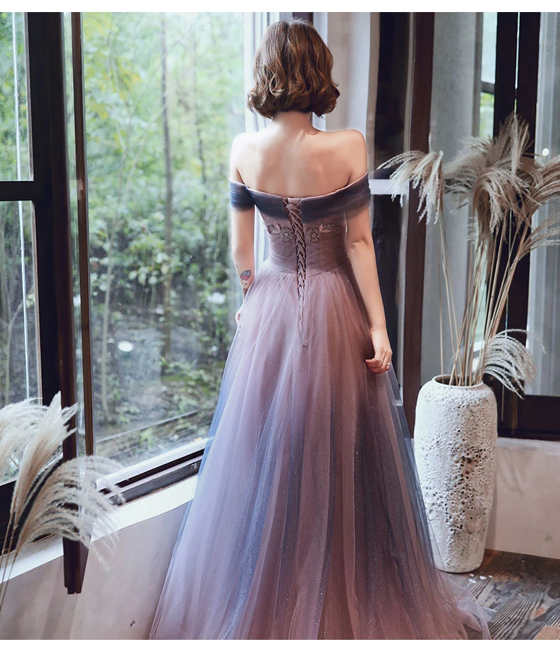Unique Gradient Sweetheart Long Formal Dress, Off Shoulder Eevning Dress Prom Dress cg21864