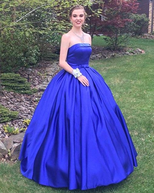 Women's Strapless Ball Gown Satin Prom Dresses cg21886