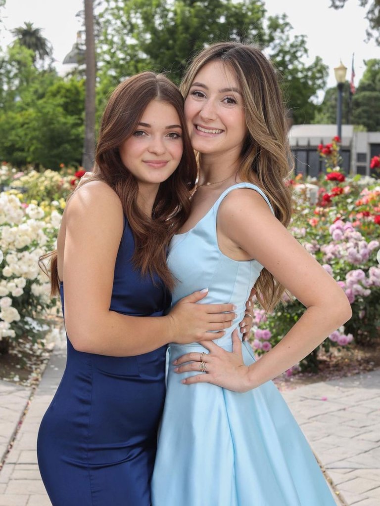 BLUE SATIN LONG PROM DRESS BLUE SATIN EVENING DRESS cg21977