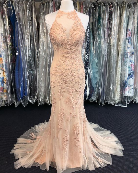 Gorgeous Mermaid Lace Formal Gown with Open Back Prom Dress cg22052