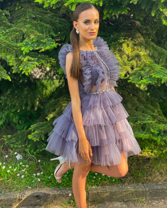 Sexy Backless V-Neck A-Line Homecoming Dresses cg22556