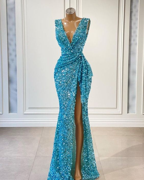 Blue Wedding Reception Dress for Women, Evening Dresses for women Prom Dress cg22610
