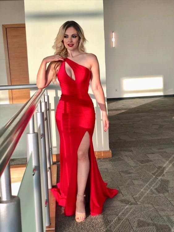 Red Women sexy sleeveless long prom dresses cg22765