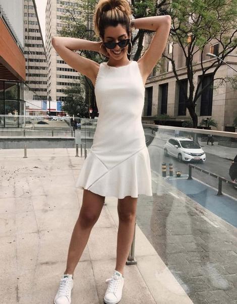 White Tea Length Homecoming Dress        cg22938