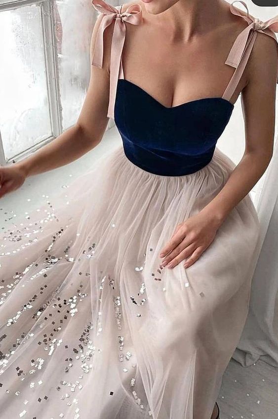 Tulle Princess Simple Sequins Prom Dress, A Line Long Formal Evening Dress cg23094