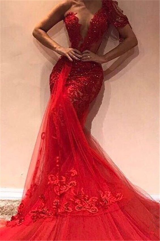 Amazing One Shoulder Lace Column Prom Dress cg23316