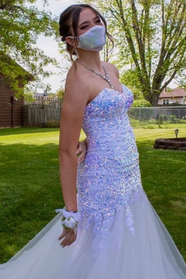 sweetheart white sequins long prom dress 2022 cg23362