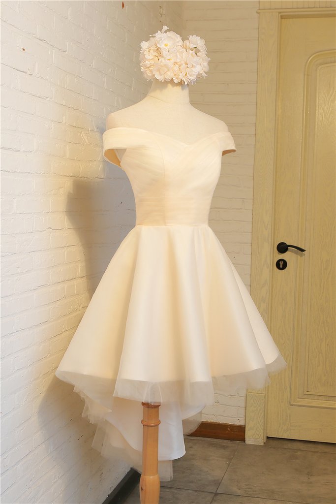 Simple Sweetheart Off Shoulder High Low Party Dress Homecoming Dress cg23369