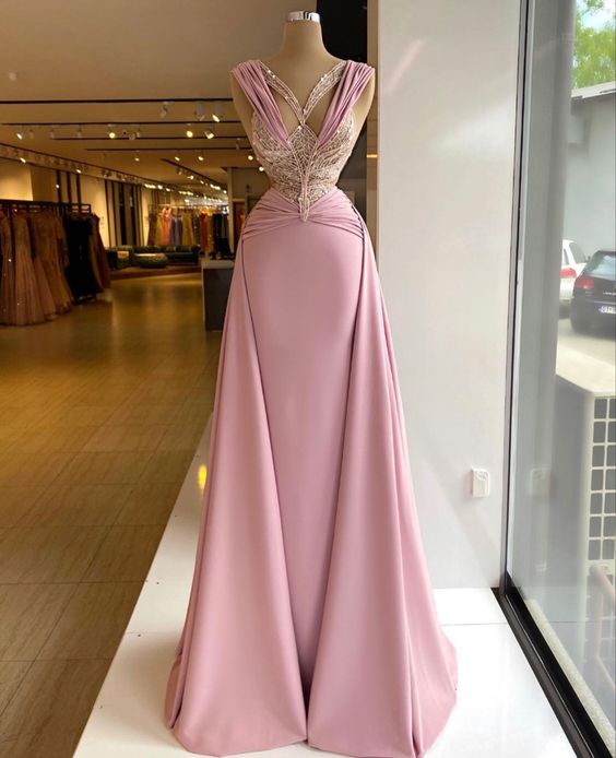 Pink Long evening prom Dress cg23388