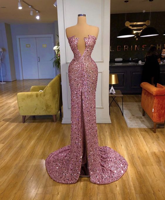 Elegant pink long evening dress Prom Dress cg23395
