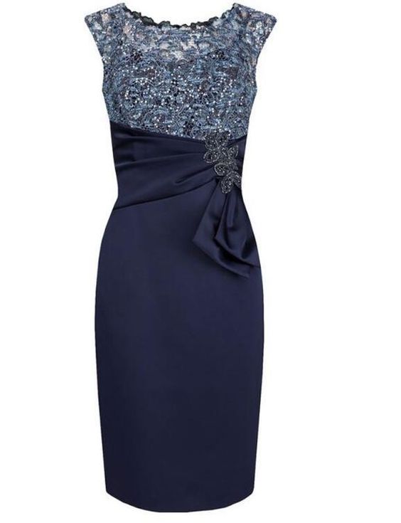 Cap Sleeves Sheath Mother of the Bride Dresses with Lace Sequins Homecoming Dresses cg23432