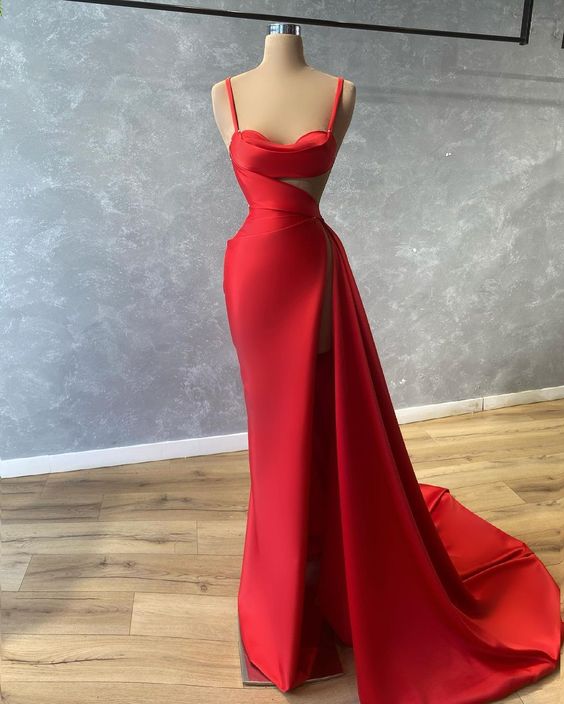 Chic Mermaid red prom Dresses evening Dresses cg23581