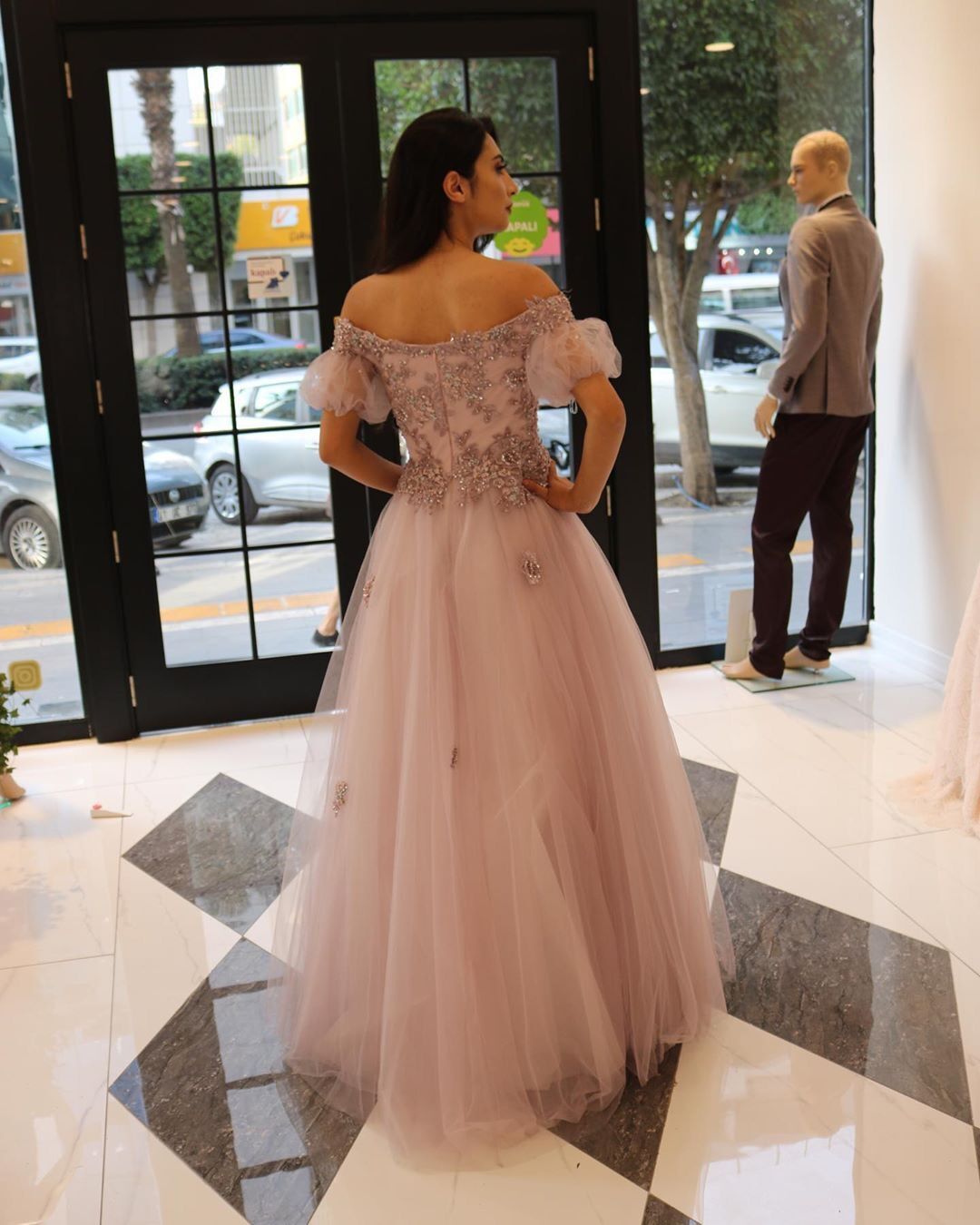 Glamorous A Line Off the Shoulder Pink Long Prom/Evening Dress cg23612