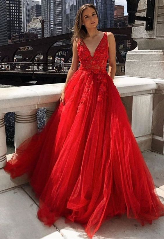 Red Prom Dresses Long, Evening Dress, Dance Dress, Formal Dress cg23745