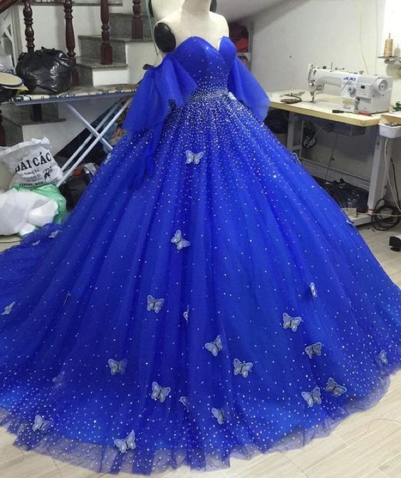 elegant quinceanera dresses lace appliques tulle ball gown Prom Dress, Evening Dress cg24162