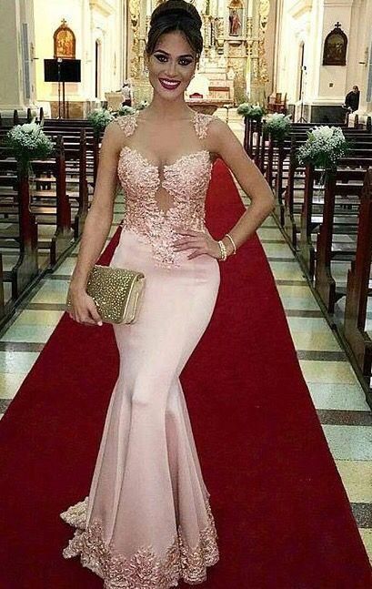 blush pink long formal evening prom gowns cg24620
