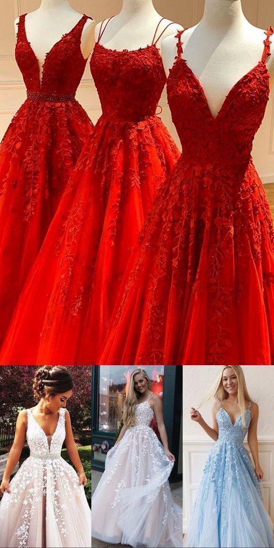 Charming Red Prom Dresses Lace Appliques cg24632