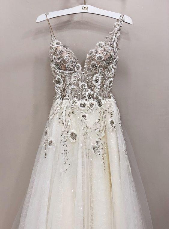 A-line strap sleeveless evening dress ball gown Prom dress Evening Gowns cg24805