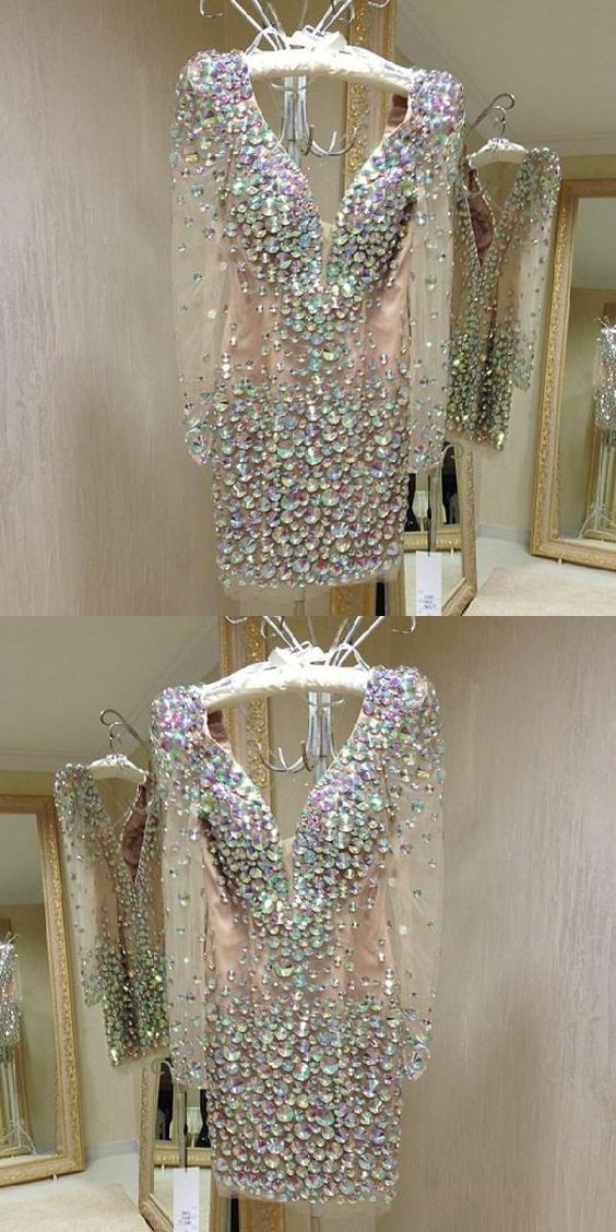 2019 Dress, Homecoming Dresses V-neck, Homecoming Dresses, V-Neck Homecoming Dresses cg251