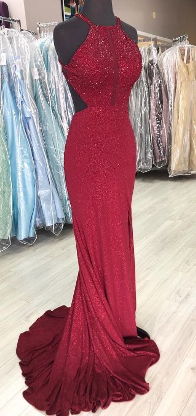 Gorgeous Mermaid Wine Red Long prom Evening Dress cg3077