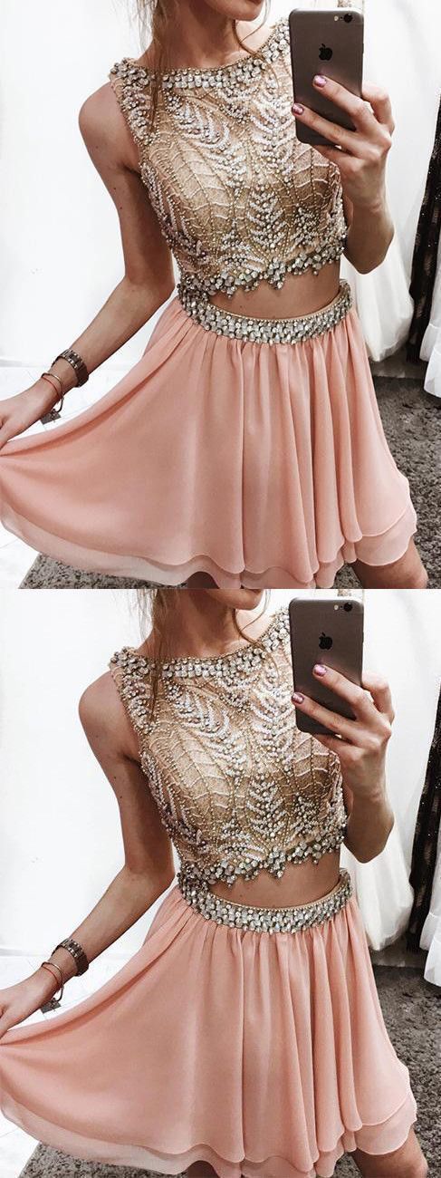 Charming Custom Made Chic two pieces homecoming dresses cg316