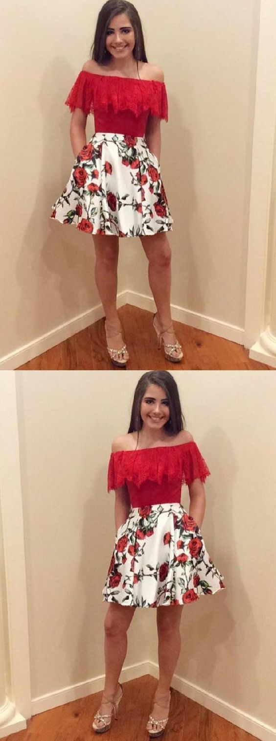 A-Line Homecoming Dresses, Homecoming Dresses Red cg3187