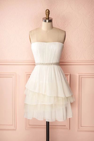 White Homecoming Dress ,Mini Short Homecoming Dress cg3760