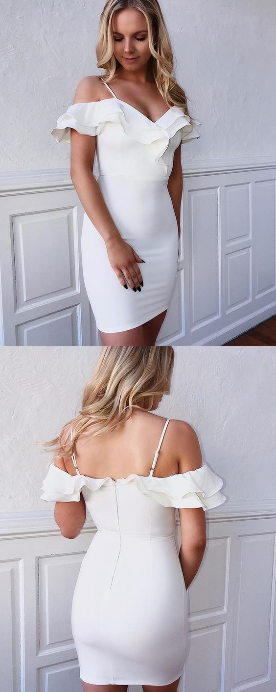 cold shoulder bodycon party dress, layered homecoming dress cg3860